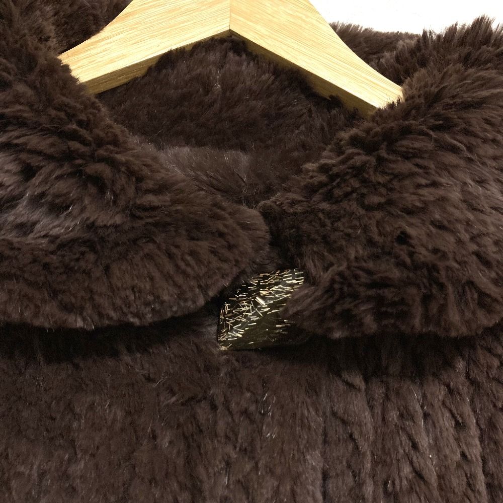 美品 Yves Salomon イヴサロモン ラビットファー コート ブラウン