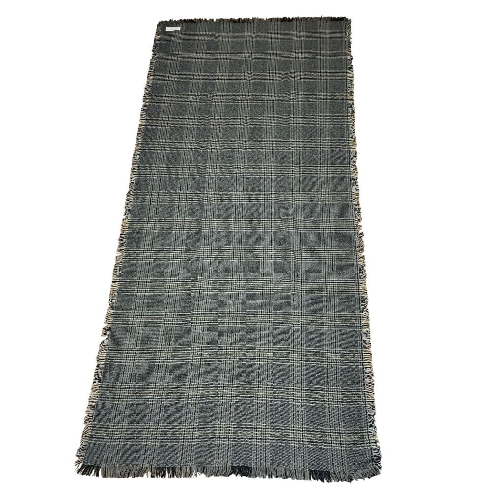 Ｐｌａｇｅ　プラージュ　チェックストール　グレー 美品 Plage プラージュ グレンチェック 大判ストール グレー ブラック
