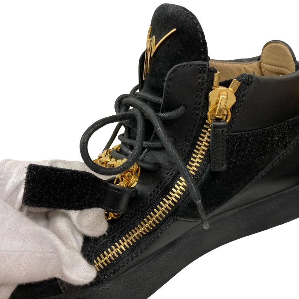 美品 Giuseppe Zanotti ジュゼッペザノッティ チェーン装飾 レザー