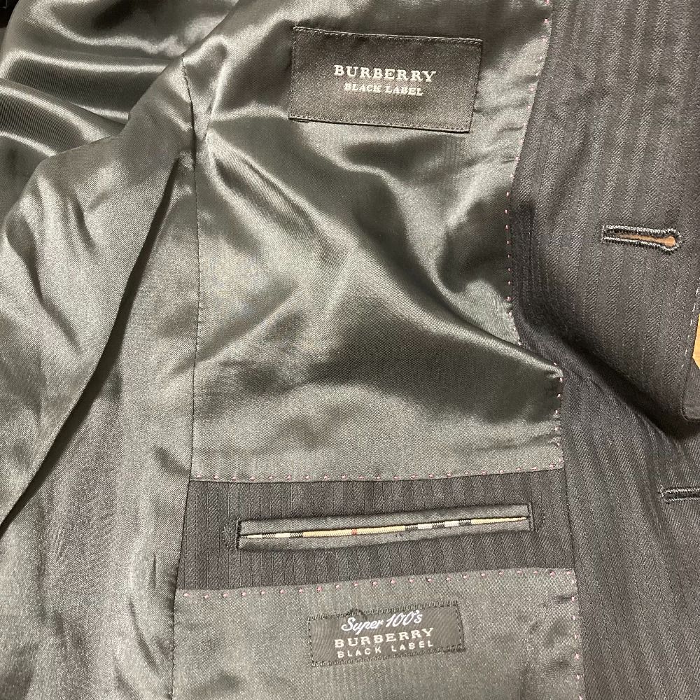 美品 BURBERRY バーバリーブラックレーベル シャドーストライプ