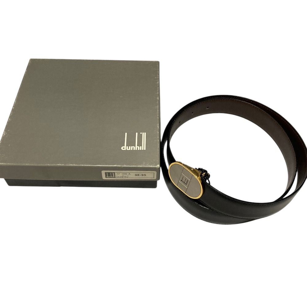 美品 dunhill ダンヒル ロゴバックル レザーベルト 38/95 ブラック メンズ 古着 中古 USED 美品 dunhill ダンヒル ロゴバックル レザーベルト 38/95 ブラック