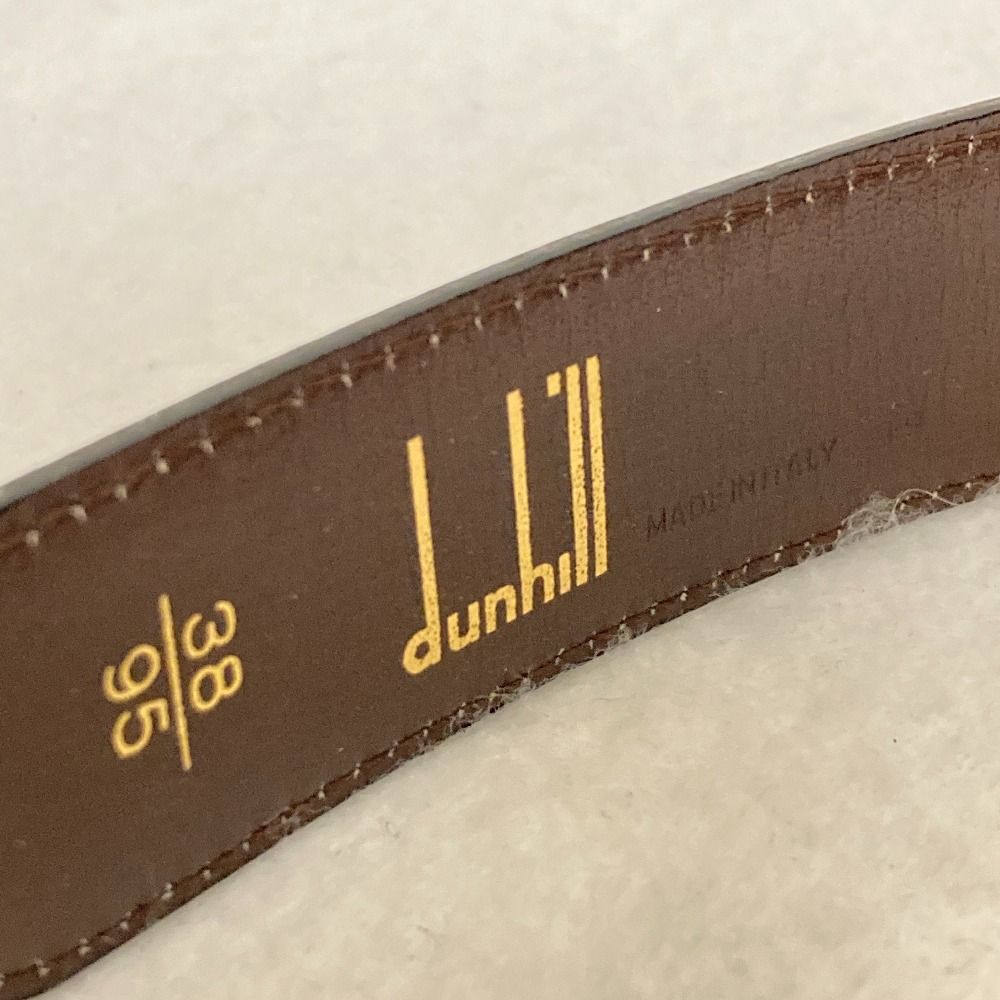 美品 dunhill ダンヒル ロゴバックル レザーベルト 38/95 ブラック