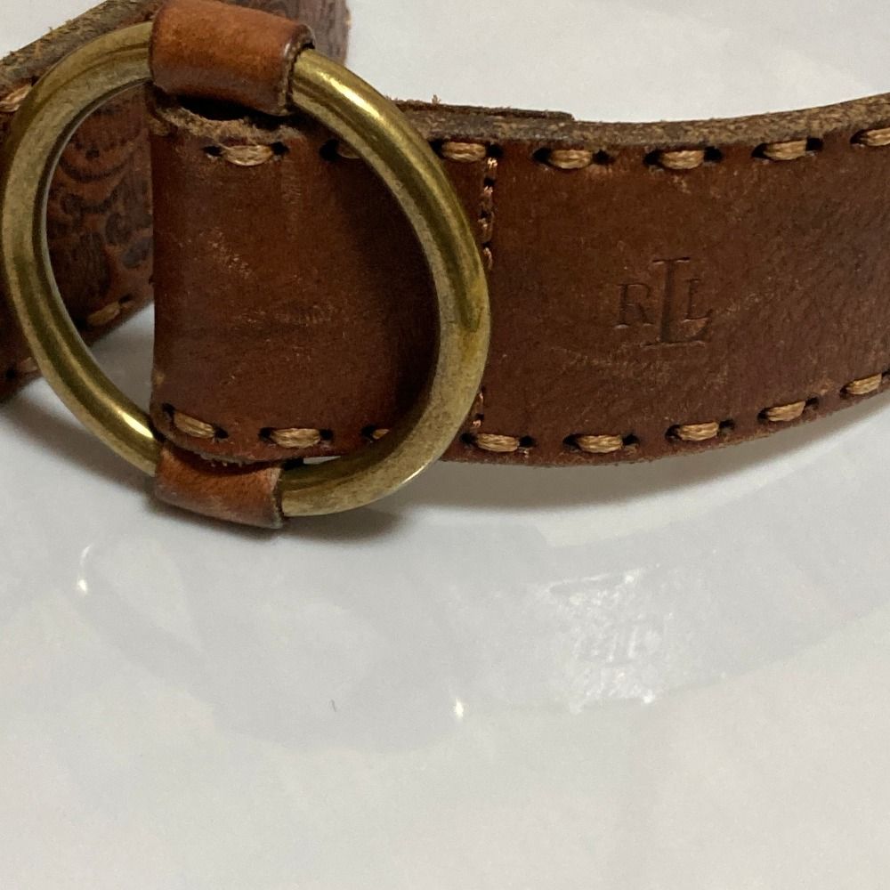 美品 LAUREN RALPH LAUREN ローレンラルフローレン カービングレザー