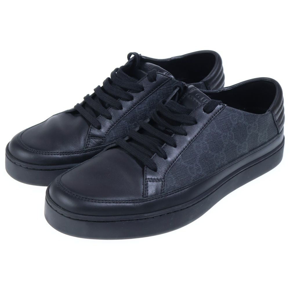 GUCCI (グッチ) スニーカー GGスプリーム キャンバス/レザー ブラック