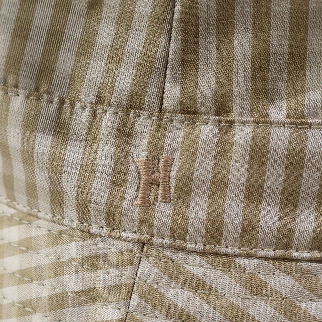 HERMES (エルメス) エルメス シルク チェックバケットハット ブラウン