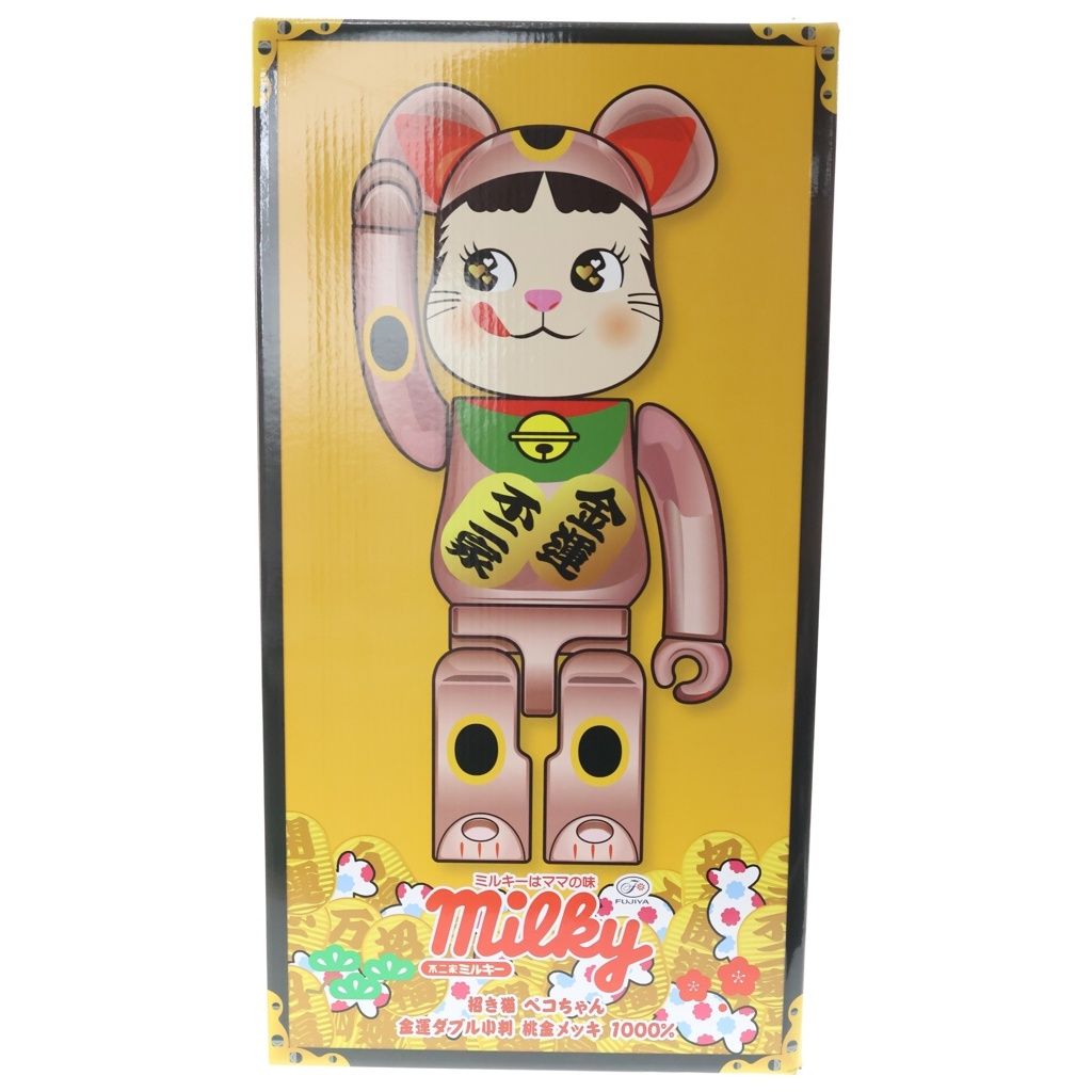 BE@RBRICK (ベアブリック) ×不二家 ペコちゃん 招き猫 金運ダブル小判