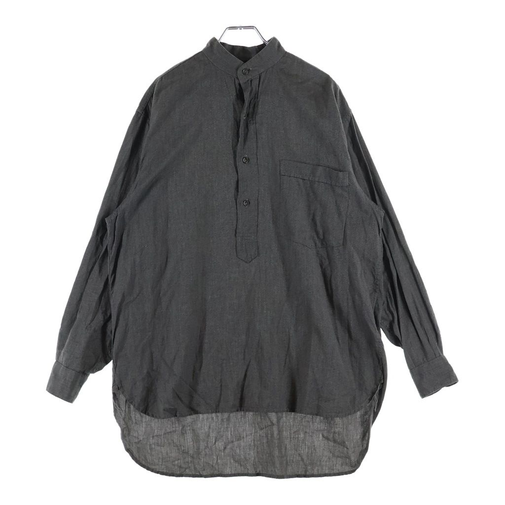 COMOLI (コモリ) 22SS ヨリ杢 プルオーバー コットン長袖シャツ グレー