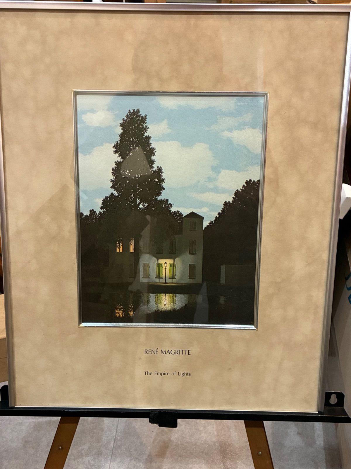 ルネ・マグリット「光の帝国」複製画 額裝付 希少 アートポスター