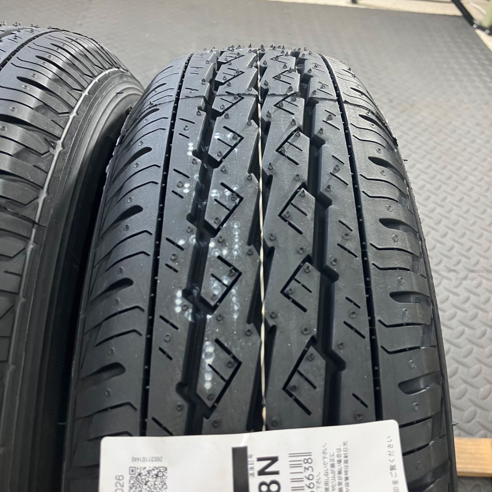 ●26中古ブリヂストン　Ｋ３７０　１４５／８０Ｒ１２ＬＴ　軽バン用サマータイヤ４本セット BRIDGESTONE（ブリヂストン） K370 145/80R12 80/78N LT サマータイヤ