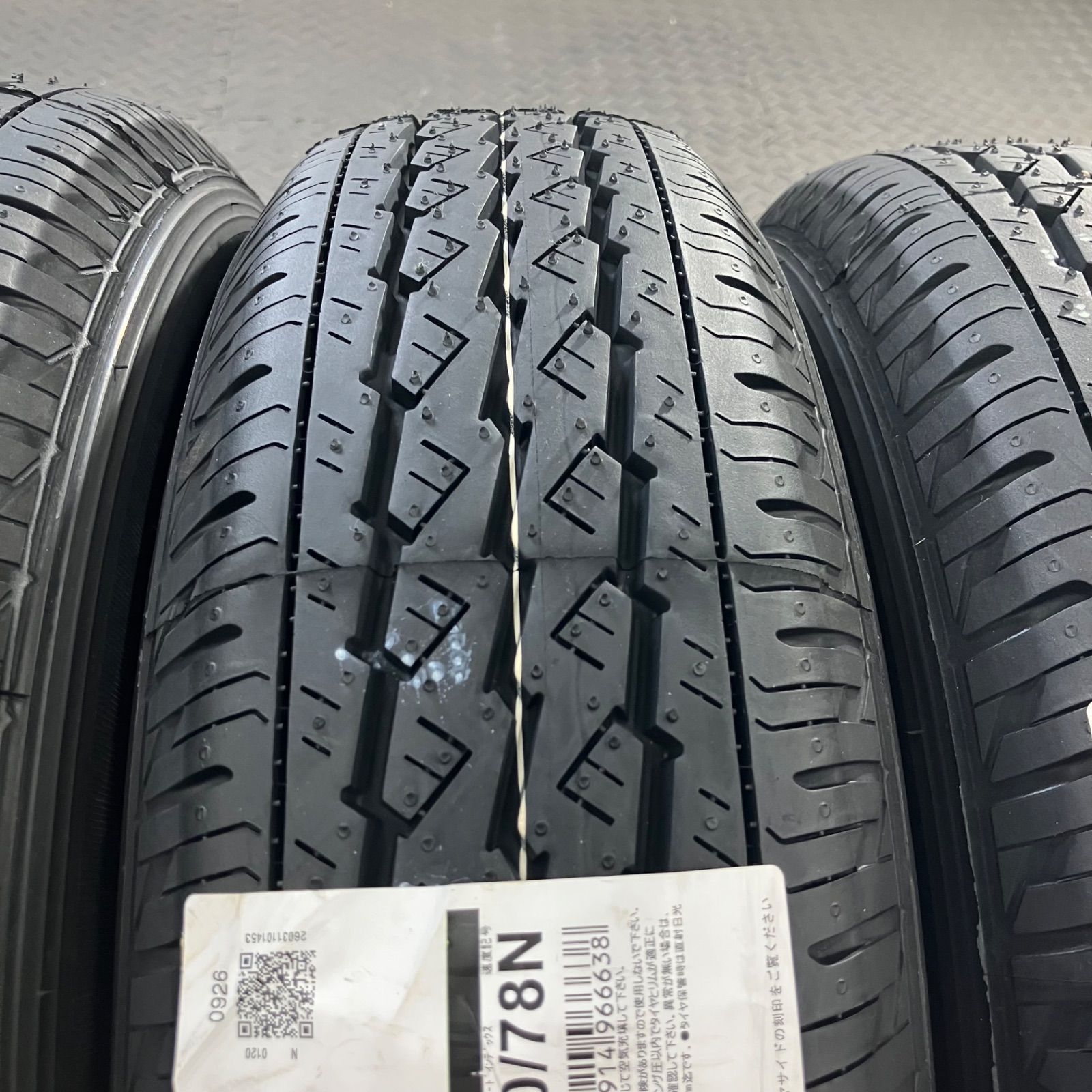 26年製 新品タイヤ 145/80R12 80/78N LT ブリヂストン K370(夏タイヤ 
