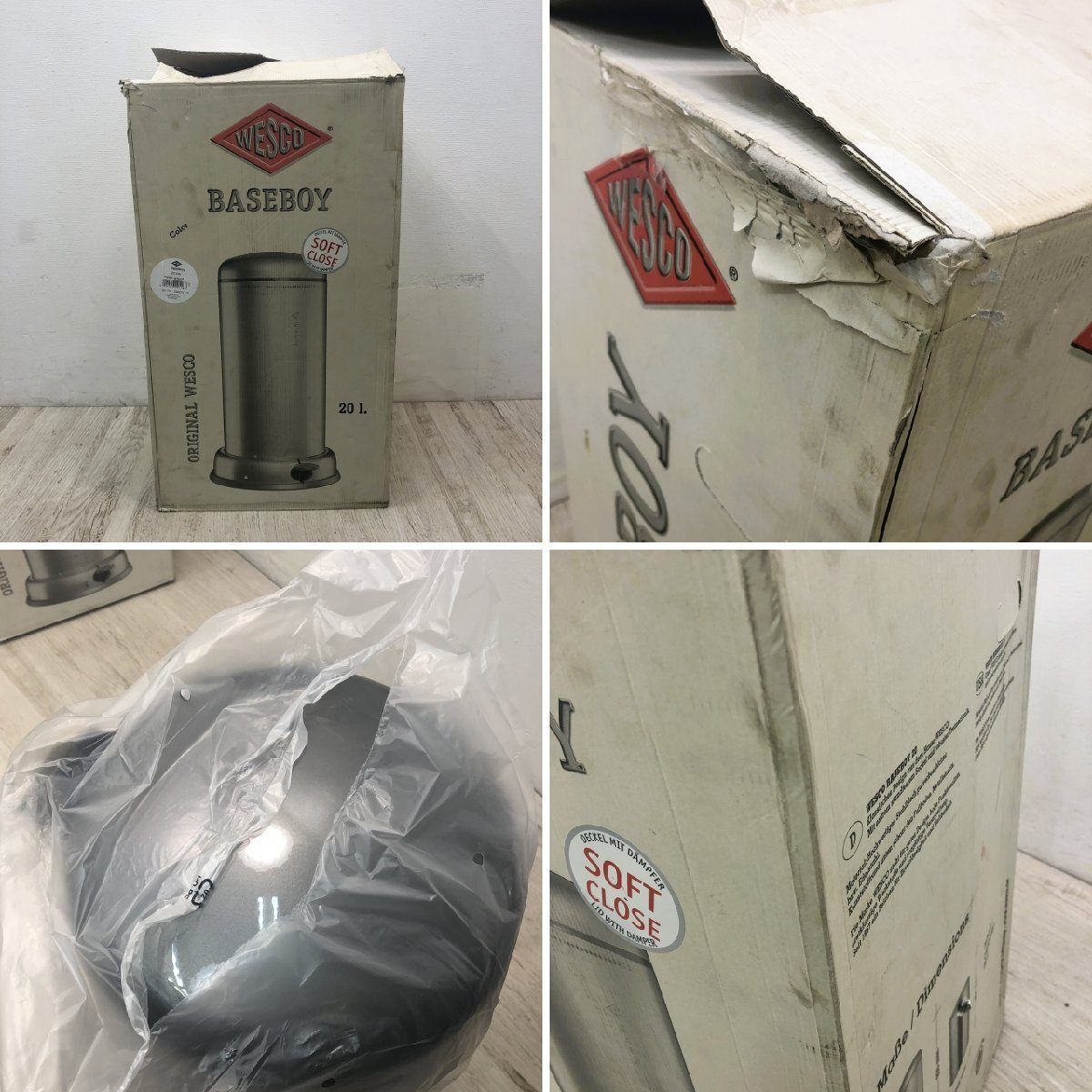 未使用品 Wesco ウェスコ BASEBOY ペダル メタルライナー 20L 未使用品】WESCO ウェスコ ペダル式ゴミ箱 キッチン ペダルビン