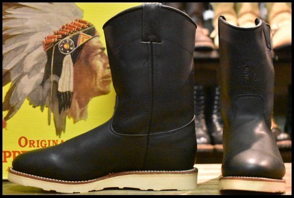 【7E 箱付 DEAD 黒タグ】Chippewa チペワ ウェリントンブーツ 93420 ペコス ブラックオデッサ 黒 ビブラム4014 pecos HOPESMORE【GD318】