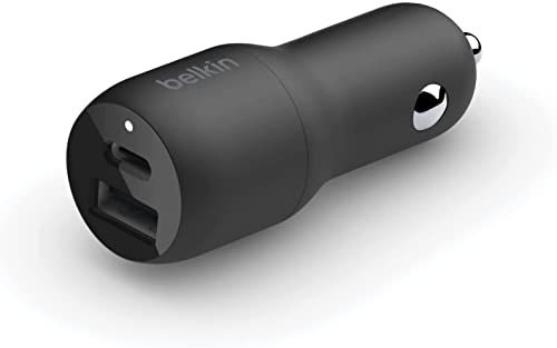 Belkin カーチャージャー 37W(USB-C 25W + USB-A 12W) 車載充電器 USB PD対応 PPS対応 急速充電 iPhoneやiPad、Android対応 ブラック CCB004btBK 国内発送