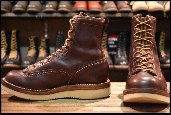 【8D 良品 09年】WESCO ウエスコ カスタムジョブマスターLTT ブラウン 茶 ビブラム2021シングル レースアップ 編み上げ ブーツ HOPESMORE【GD346】