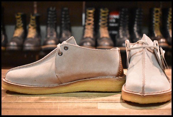 【US8 DEAD ENGLAND製】Clarks クラークス デザートトレック サンドスエード グレー チャッカ イギリス 英国 ブーツ HOPESMORE【GD372】