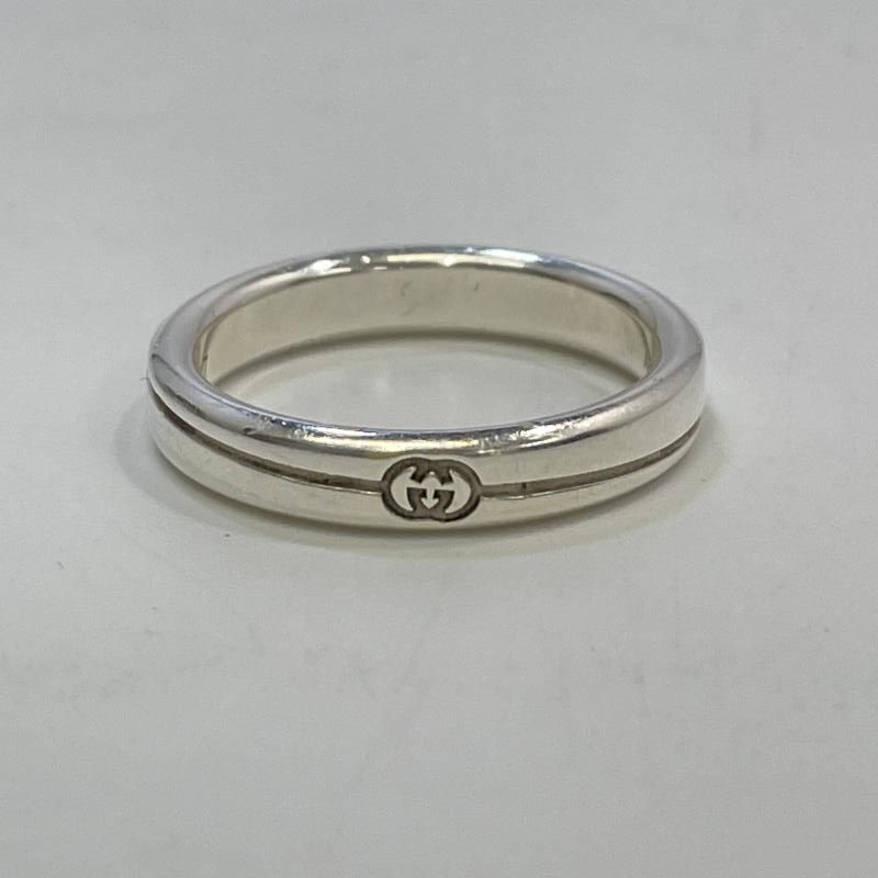 中古】GUCCI ダイアゴナル インターロッキングG リング 17 グッチ[24 