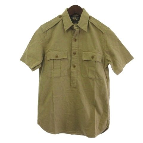 ダブルアールエル RRL サファリシャツ 半袖 ベージュ XS □GY28 ☆AA