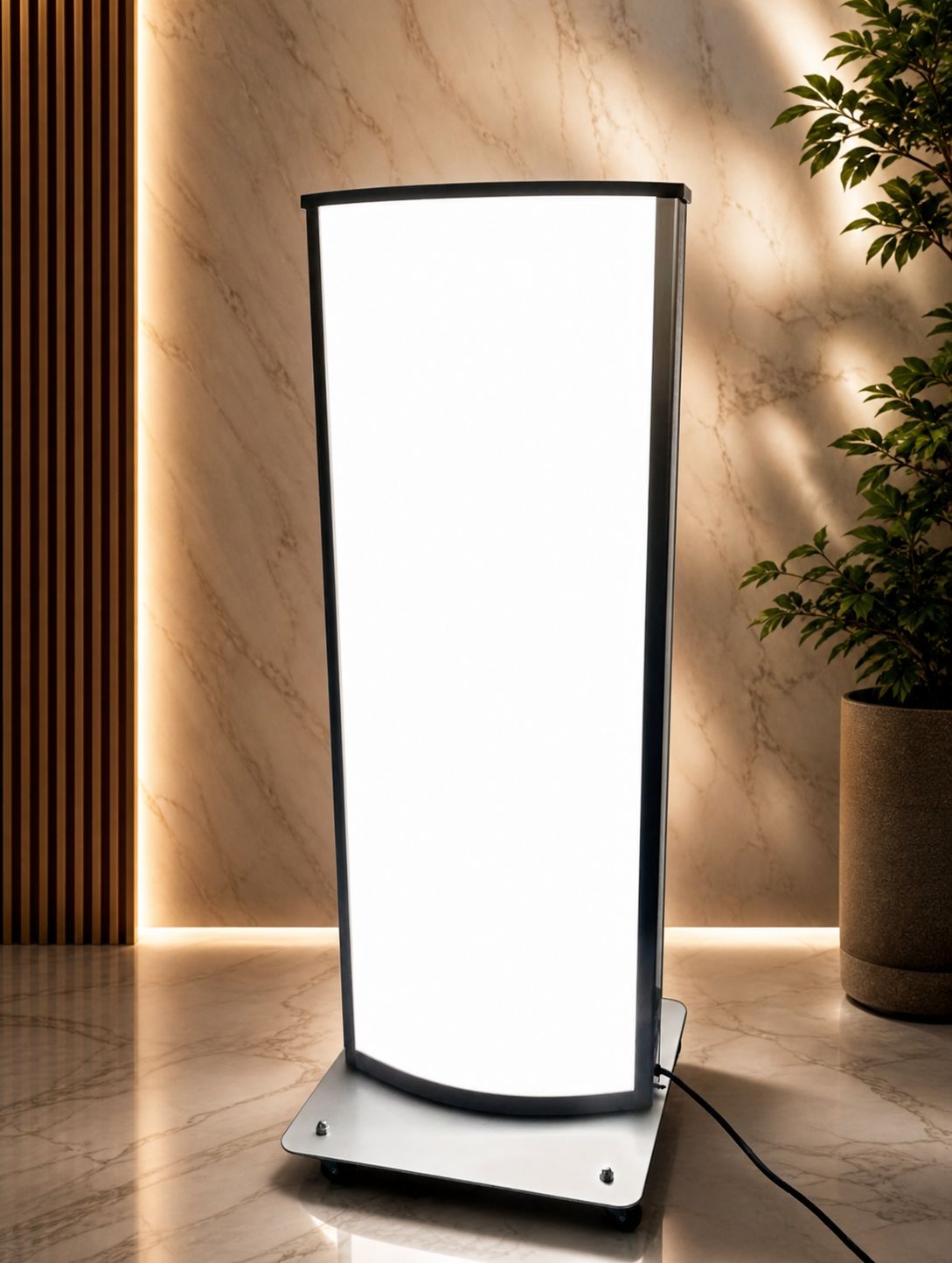 【未使用】タテヤマアドバンス 業務用 電飾スタンド 高さ138cm 大型 LED看板 サインスタンド 店舗用 サロン 美容室 看板照明 キャスター付
