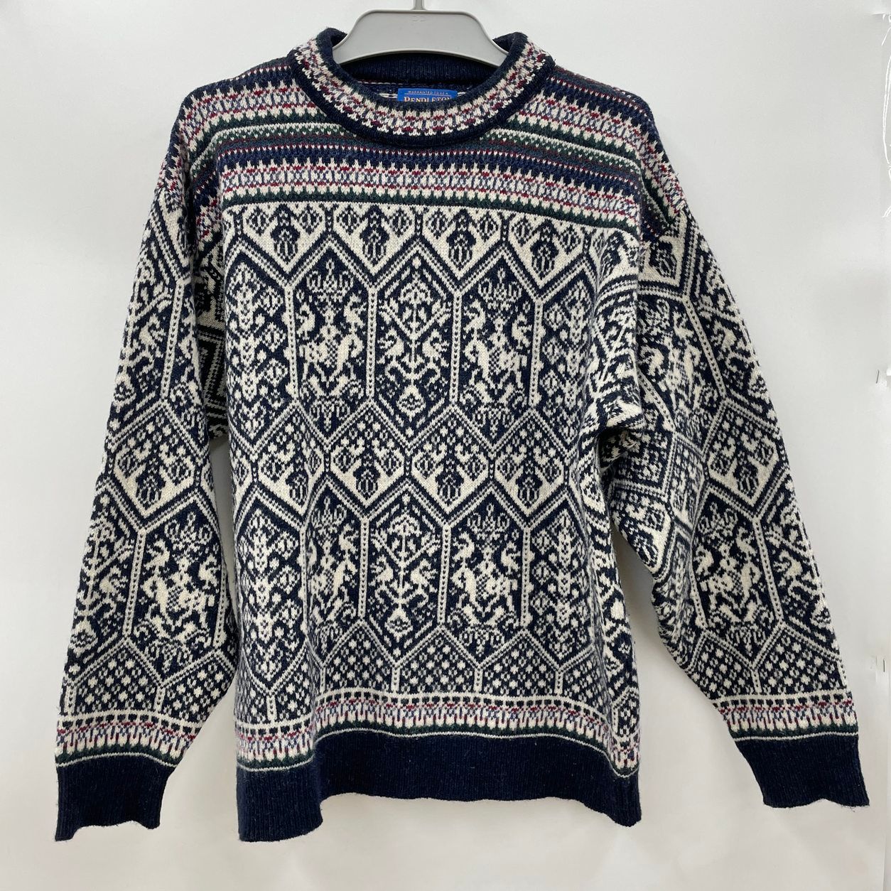 セーター Pendleton ペンドルトン M ネイビー/総柄 長袖 