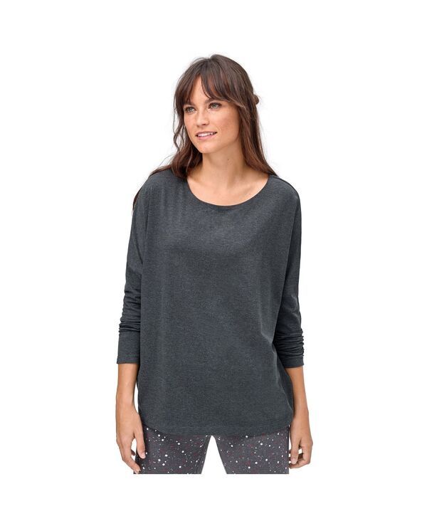 Ellos レディース アンダーウェア ナイトウェア プラスサイズ Tシャツ ellos Plusize Boxy Sleep Tee Heather charcoal チャコール