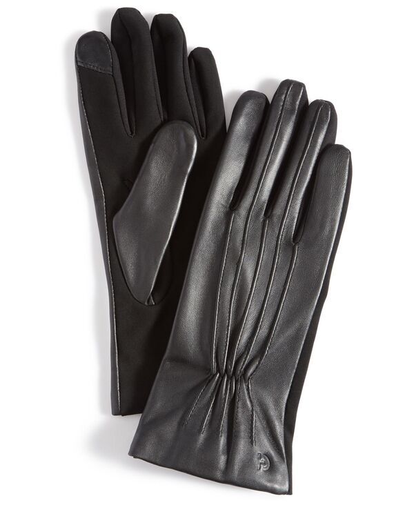 コールハーン レディース アクセサリー 手袋 レザー Cole Haan Womens Leather Pointstretch Gloves Black ブラック