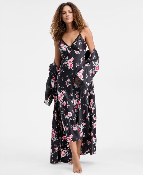 アイエヌシー インターナショナル コンセプト レディース アンダーウェア ナイトウェア レーストリム プリント レース INC International Concepts Womens Printed Lace Trim Shawl Collarobe So