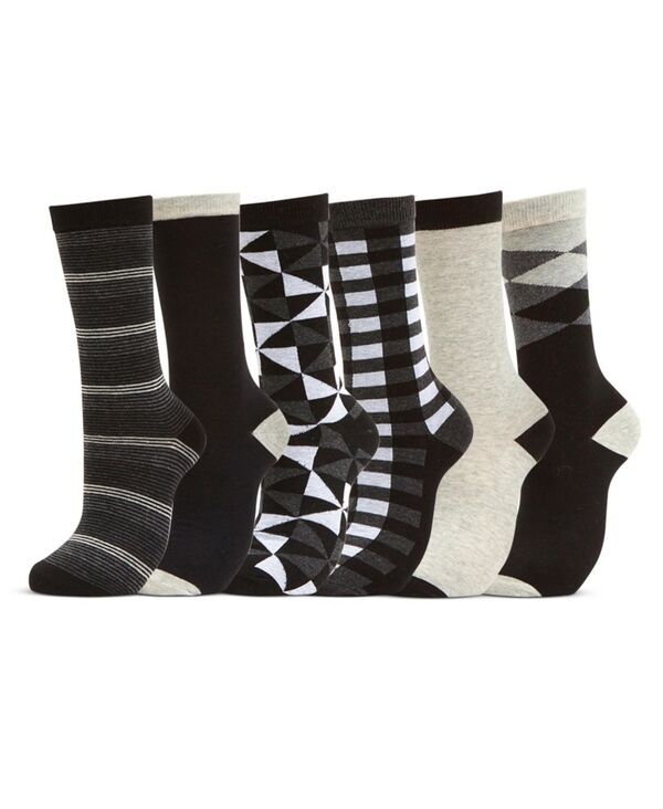 ミオマリオ レディース アンダーウェア 靴下 Mio Marino Womens Dress Crew Socks 6 Pack Tasteful finesse