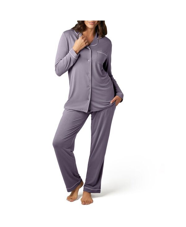 キンドリッド ブレイブリー レディース アンダーウェア ナイトウェア マタニティ Kindred Bravely Maternity Clea Classic Long Sleeve Nursing Pajama Granite