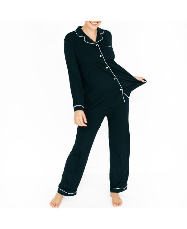 キンドリッド ブレイブリー レディース アンダーウェア ナイトウェア マタニティ Kindred Bravely Maternity Clea Classic Long Sleeve Nursing Pajama Black ブラック