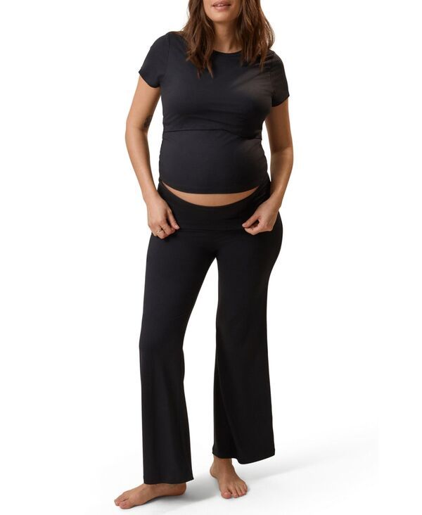 キンドリッド ブレイブリー レディース アンダーウェア ナイトウェア マタニティ Kindred Bravely Maternity The Sunday Nursing Pajama Set Black ブラック