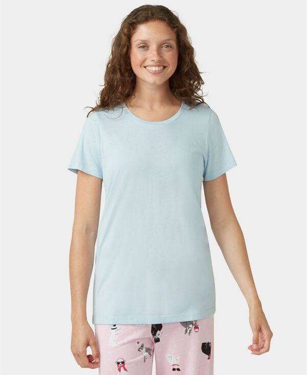 【送料無料】 ヒュー レディース ナイトウェア アンダーウェア Womens Solid ShortSleeve ScoopNeck Sleepwear Top Angel Falls