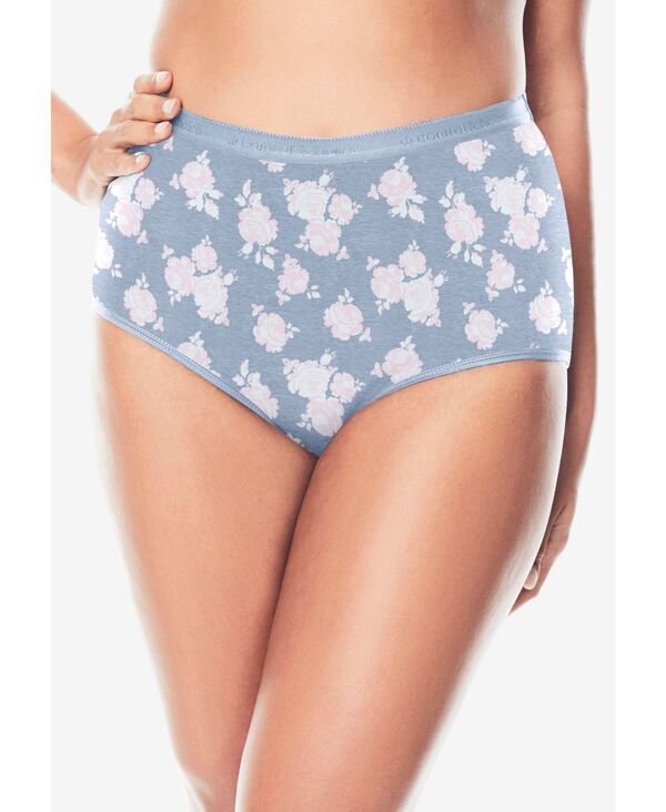 コンフォート チョイス レディース アンダーウェア パンツ コットン Comfort Choice Womens Full Coverage Cotton Brief 10Pack Rose pack