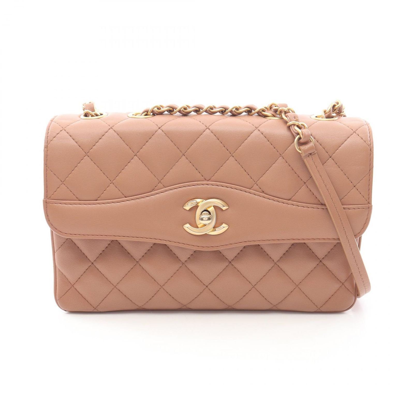 シャネル CHANEL ショルダーバッグ マトラッセ ピンクベージュ 
