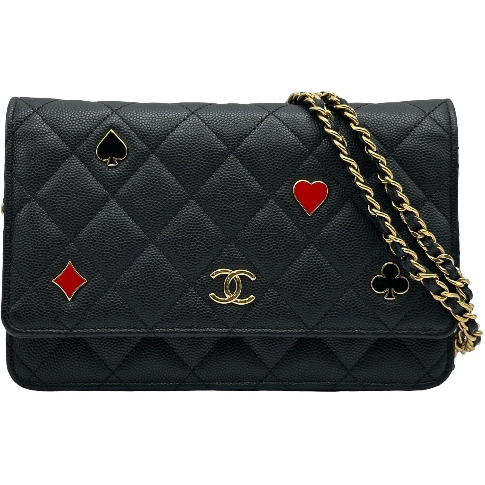 シャネル　財布 シャネル CHANEL マトラッセチェーンウォレット AP3076 ブラック