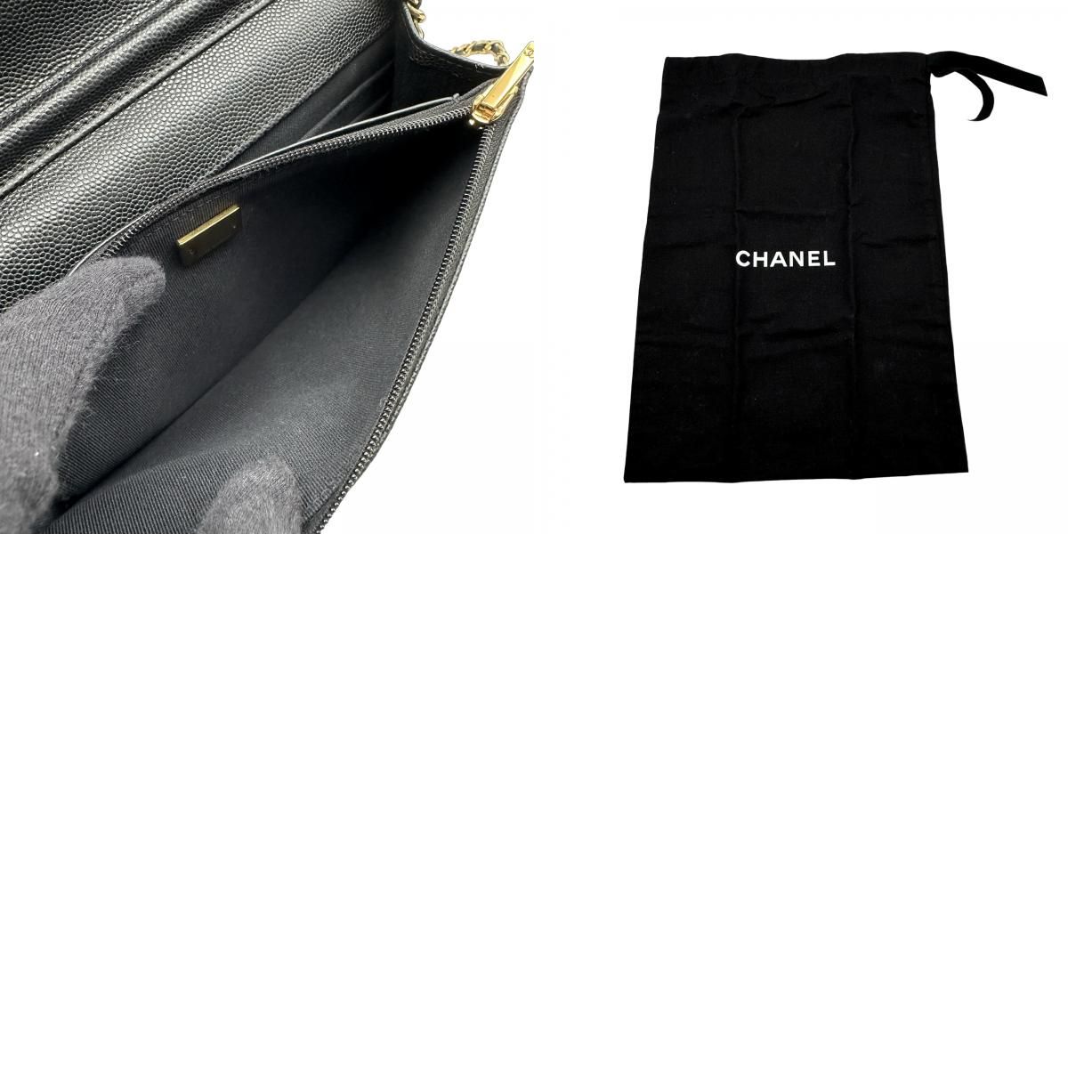 シャネル　財布 シャネル CHANEL マトラッセチェーンウォレット AP3076 ブラック