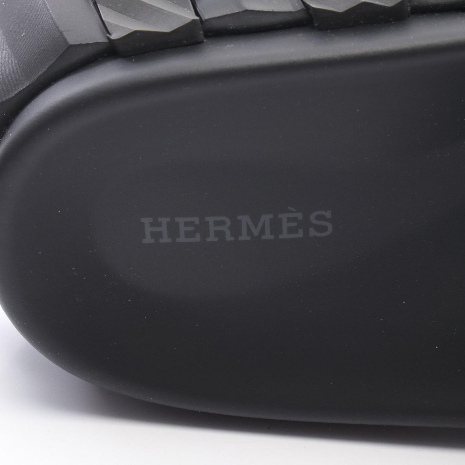 エルメス HERMES サンダル インフラ ブラック レザー スウェード 