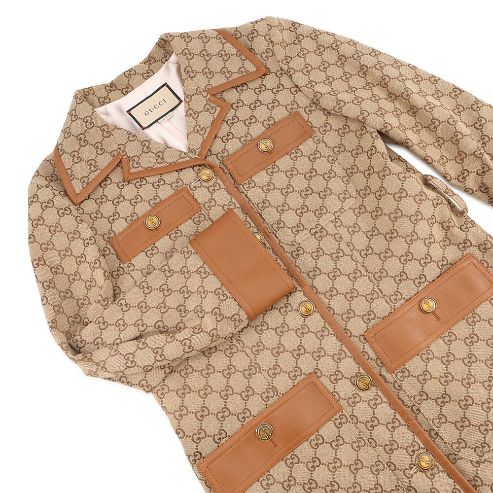 GUCCI グッチ　シェリーライン　Gジャン　40 グッチ ジャケット GGキャンバス シェリーライン レディースサイズ40