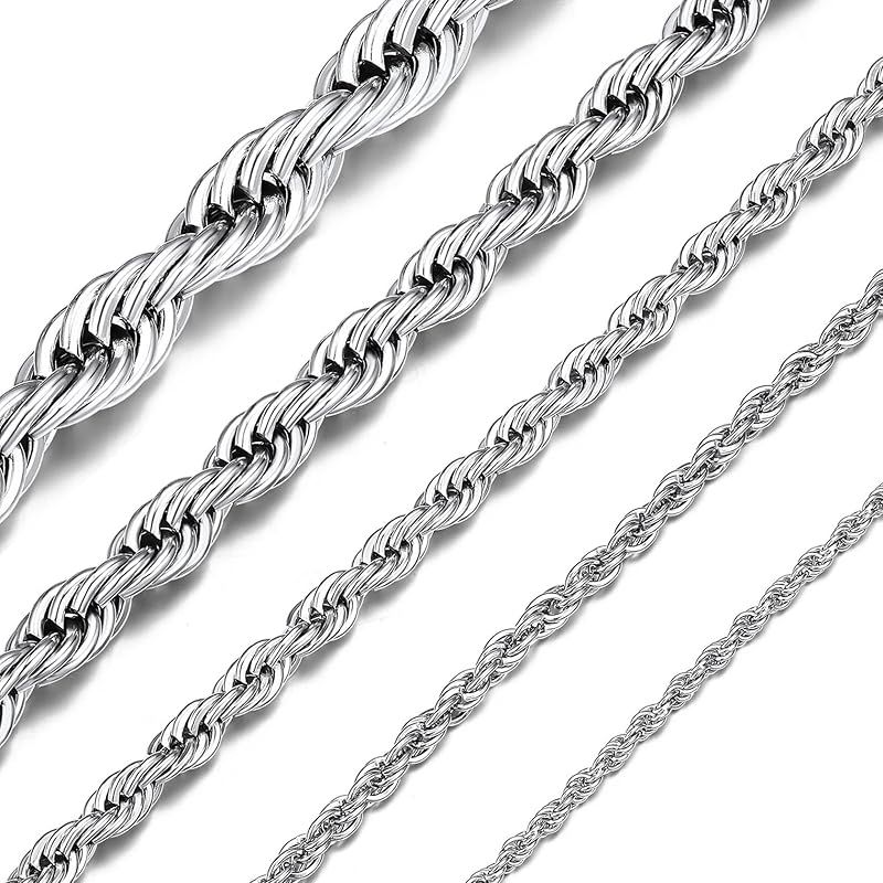 [ChainsHouse] ネックレス メンズ チェーンのみ ステンレス ロープチェーン シルバー アレルギー対応 75センチ 6ミリ レディース アクセサリー 1