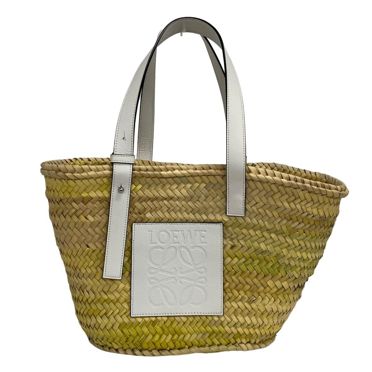 LOEWE(ロエベ) トートバッグ バスケット ベージュ×白 かごバッグ 