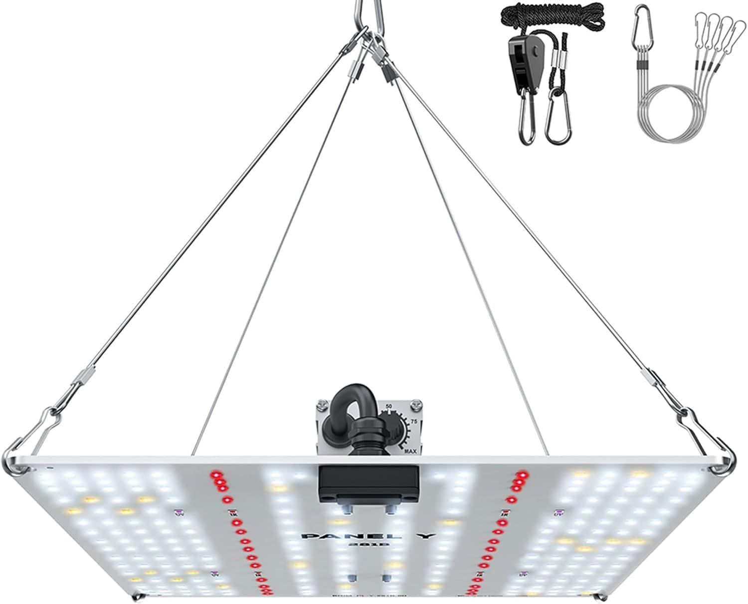 【数量限定】100W Max フックワイヤー付き UVA+IR (PANEL フルスペクトル LM281B+ Y Y 防水処理 281B IP65 調光機能 昼白色 無段階 パネル (100W) LED 植物育成ライト 1) PANEL BRIM(ブリム)