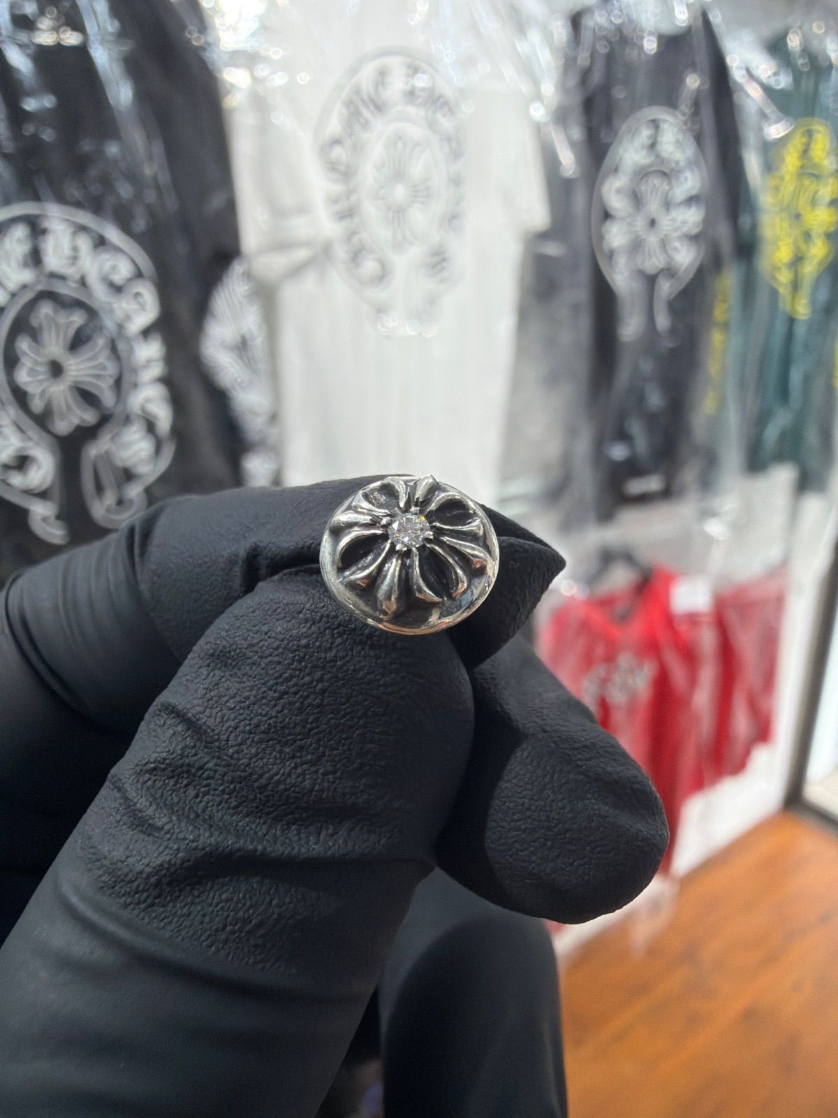 CHROME HEARTS STUD CRSBLL 1/DIA　クロムハーツ　クロスボール　ピアス　ダイヤ