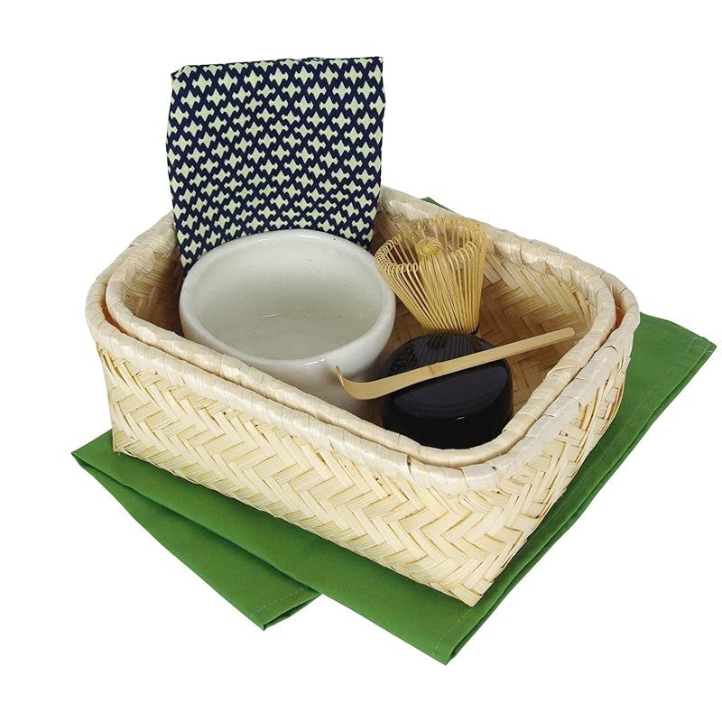 ヤマコー New茶器茶喜お抹茶セット 白志野碗 80616 約14×20×高さ8.5cm 1