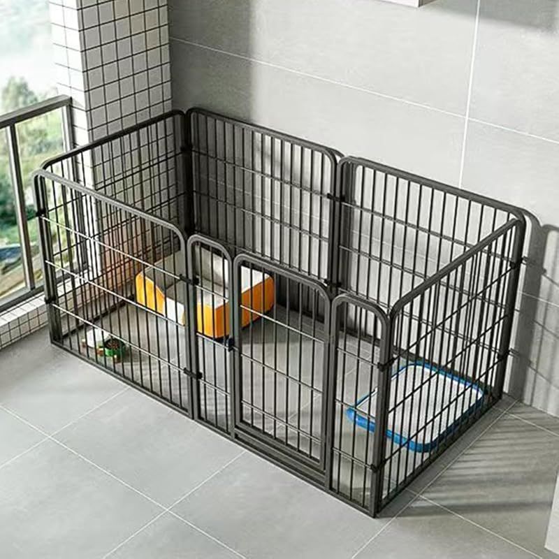 ペットサークル 室内 犬 ゲージ 小型犬 ペットゲージ 中型犬 ペットサークル 室内 犬 サークル ペットフェンス ペットケージ 犬 ゲージ 小型犬および中型犬用 スチール製 室内外兼用 DIY 接続式 簡単組み立て 工具不要 犬 黒 120cm*60cm 0