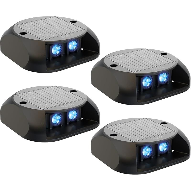 Quntis ソーラー パス ライト 防水 IP65 LED 階段ライト 車道ライト 屋外 ガーデン 青白光 ソーラー 庭園 4個セット 0
