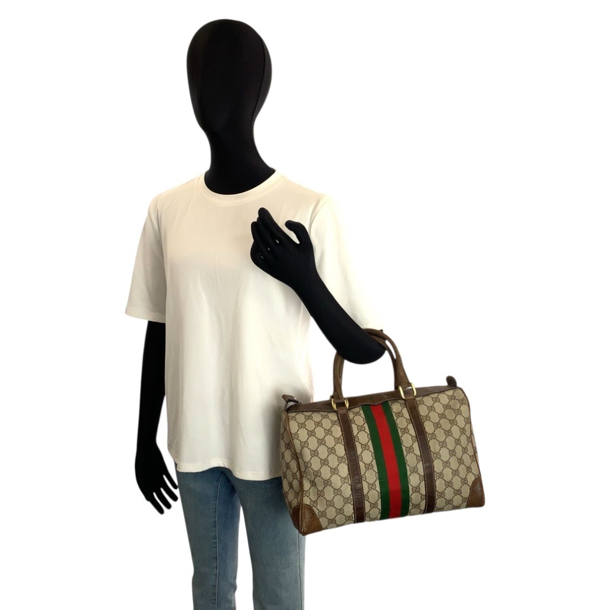 GUCCI グッチ シェリーライン ベージュ ブラウン ゴールド金具 GG
