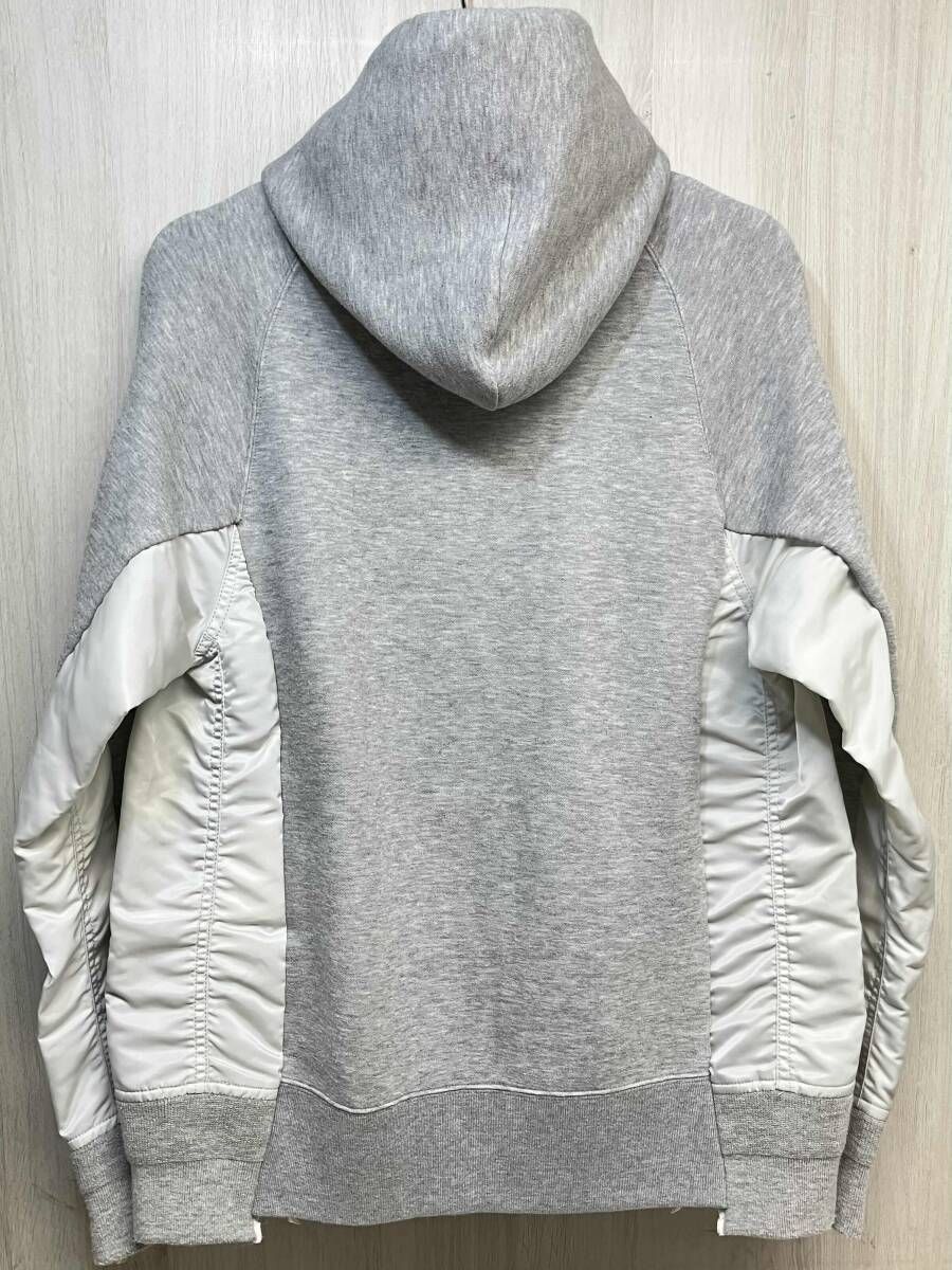 sacai SCM-036 Sponge Sweat MA-1 Zip Hoodie ジップアップ パーカー