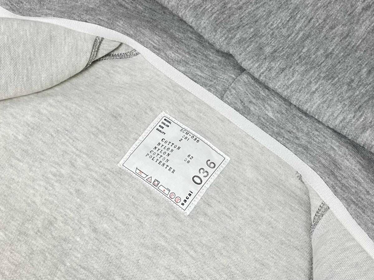 sacai SCM-036 Sponge Sweat MA-1 Zip Hoodie ジップアップ パーカー