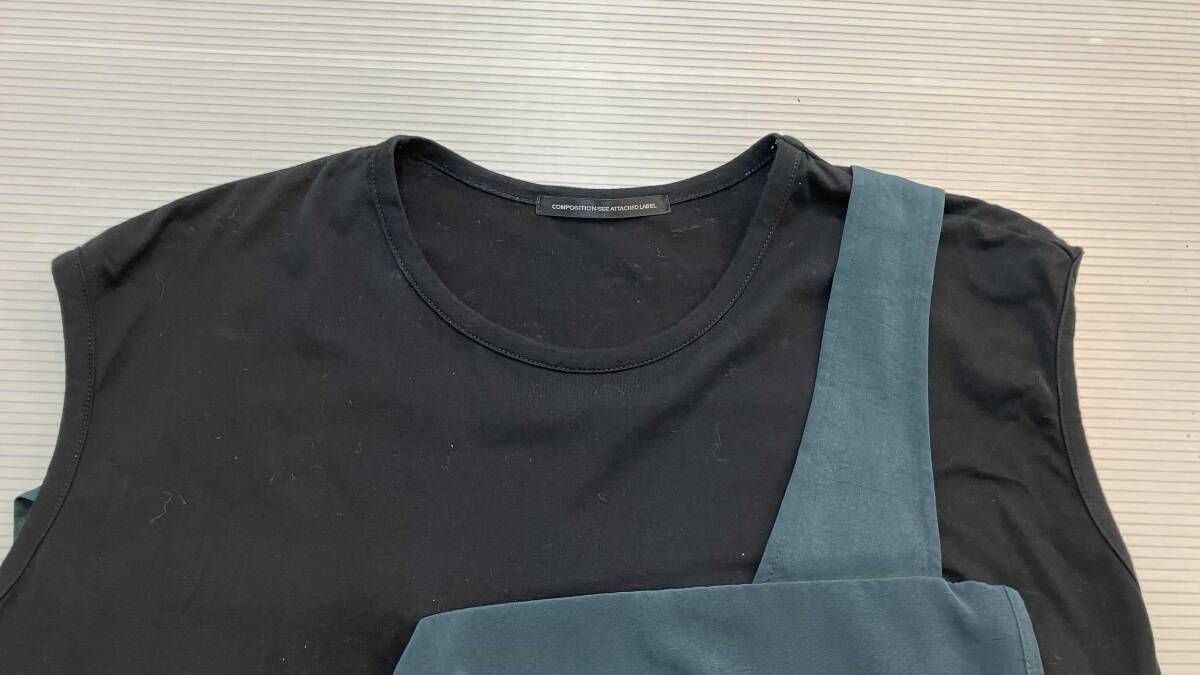 美品 19SS ワイズ Y's ヨウジ ノースリーブ アシンメトリー シャツ ☆ Y's ワイズ ヨウジヤマモト YG-T28-068 ノースリーブTシャツ