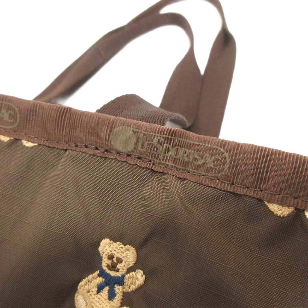 ✨新品タグ付き LESPORTSAC クマ刺繍 トートバック ブラウン レスポートサック LesportSAC テディベア刺繍 トートバッグ 茶
