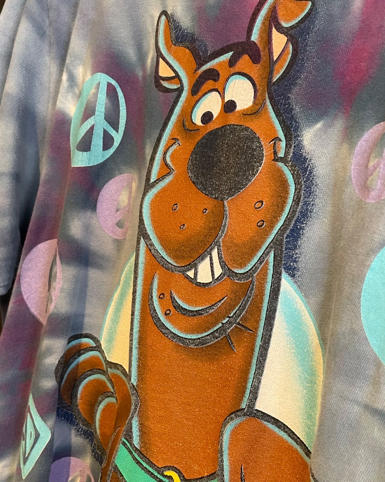 1997 Scooby-Doo tie-dye T-shirt (Changes, Hanna-Barbera licensed, L, made in USA) 4